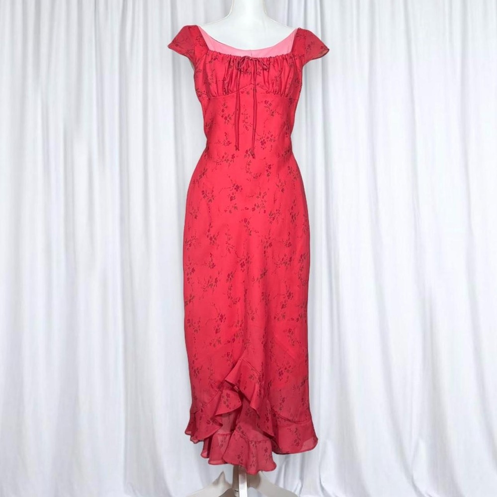 Blind Date Pink Floral Babydoll Dress Vintage Y2K 2000s Made in USA